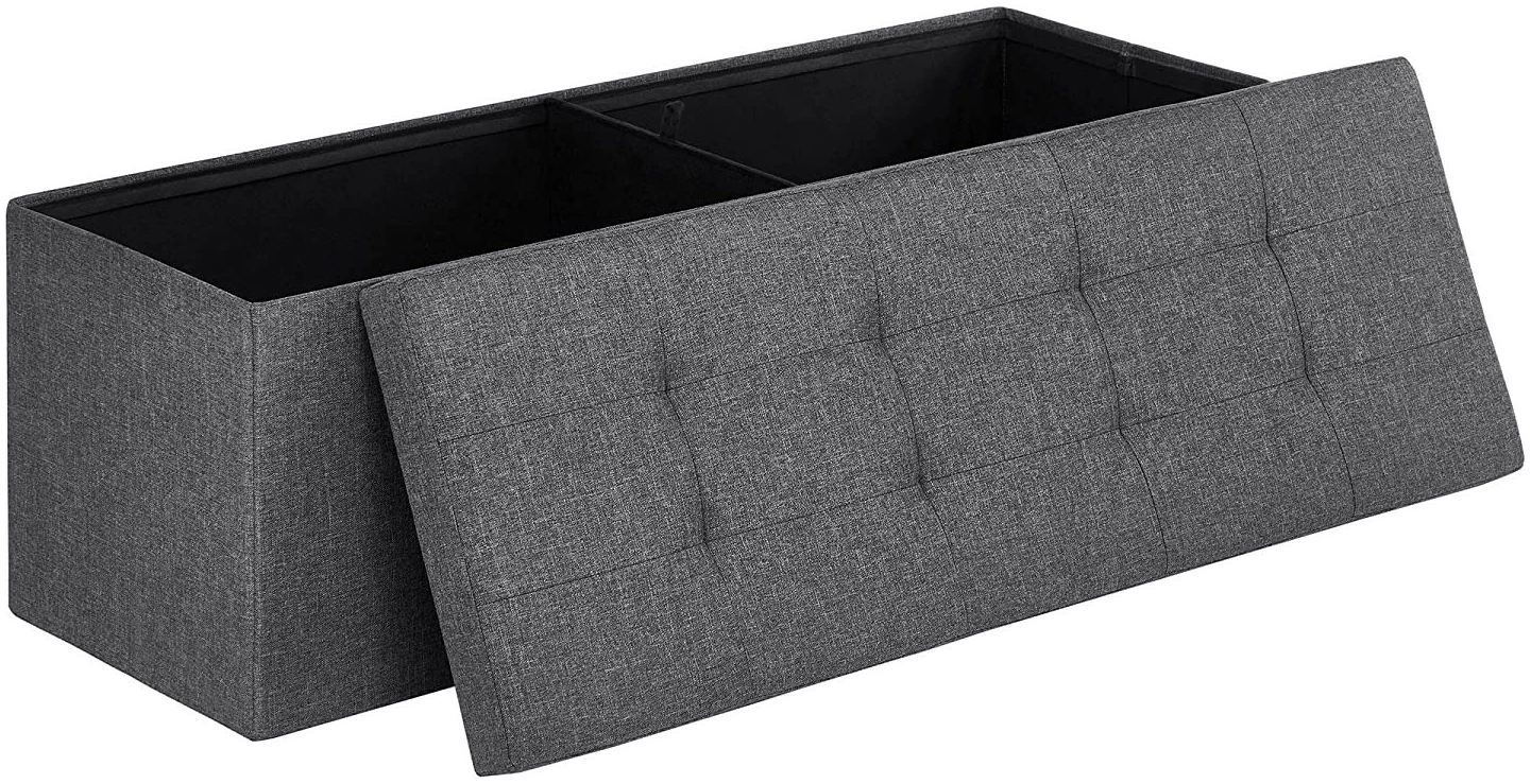 Benk med oppbevaring mørkegrå 110 x 38 x 38 cm Benk med oppbevaring mørkegrå 110 x 38 x 38 cm