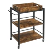 Serveringsvogn med uttakbart brett 65 x 40 x 86 cm - Hylle med hjul