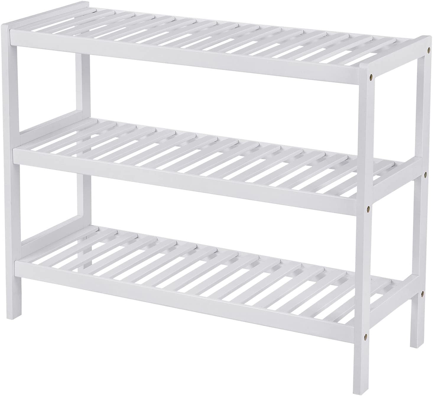 Bambus skohylle / oppbevaringsplass - Hvit 70x55x26 cm