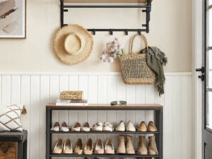 Oppbevaring / Skohylle - Avlastningsbord med 3 hyller 100 x 30 x 72 cm Industriell stil Oppbevaring / Skohylle - Avlastningsbord med 3 hyller 100 x 30 x 72 cm Industriell stil