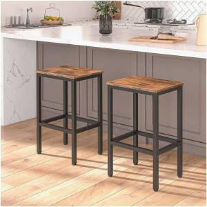 2 barstoler - Barkrakker - Barstolsett  H 65 cm, Vintage brun-svart  