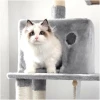 Klorestativ til katt med sisal Lys grå - 143 cm