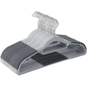 Plasthengere 30-stk sklisikre med gummi anti -slip - Mørkegrå  