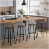 Barstol 2-pakk Kjøkkenstoler Industridesign - Vintage brun-sort