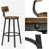 Barstol 2-pakk Kjøkkenstoler Industridesign - Vintage brun-sort