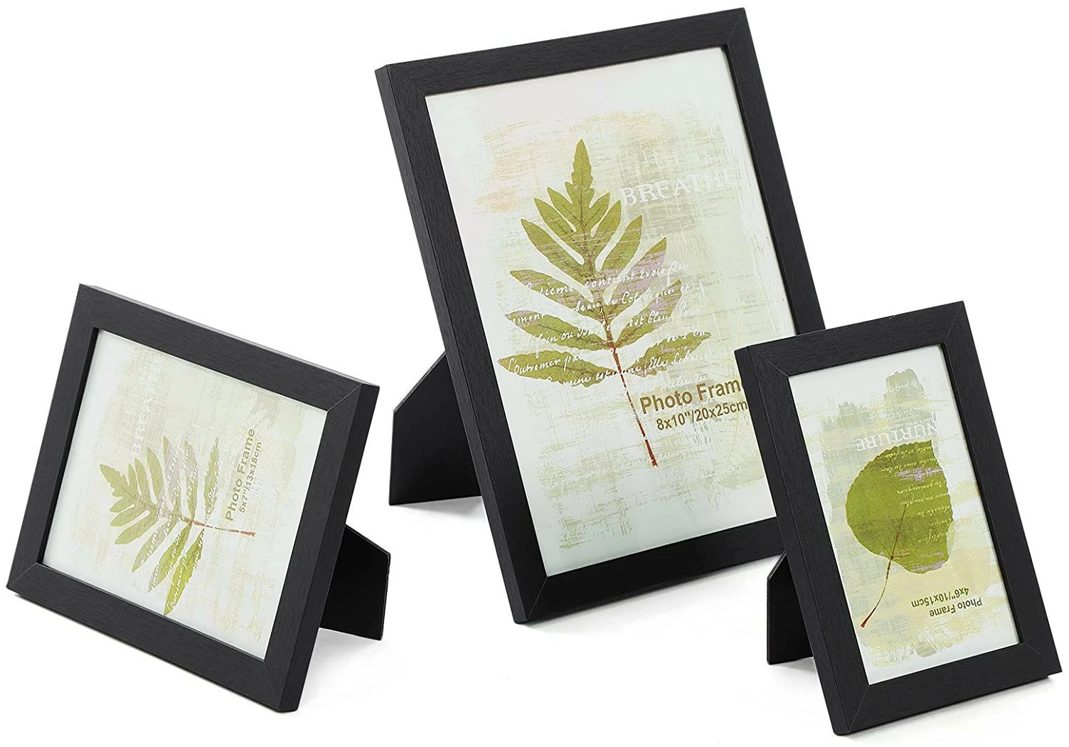 Sett med bilderammer, 10 fotorammer i tre - to (20 x 25 cm), fire (13 x 18 cm), fire (10 x 15 cm) Sett med bilderammer, 10 fotorammer i tre - to (20 x 25 cm), fire (13 x 18 cm), fire (10 x 15 cm)