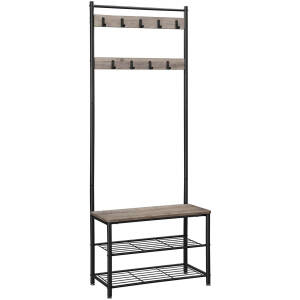 Kleshenger med skohylle, klestre 175 cm industridesign, Greige/svart Kleshenger med skohylle, klestre 175 cm industridesign, Greige/svart