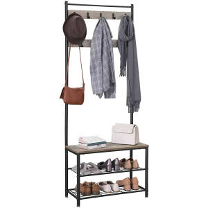 Kleshenger med skohylle, klestre 175 cm industridesign, Greige/svart  