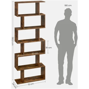 Bokhylle Oppbevaringshyller 6-etasjes Vintage Brun 190,5 cm