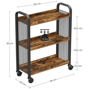 Trillebord med hjul - 3 nivåer -  kjøkkenøy - Serveringsvogn  