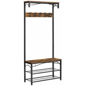 Kleshenger med benk, vintage stil 80 x 32 x 178.5 cm Kleshenger med benk, vintage stil 80 x 32 x 178.5 cm