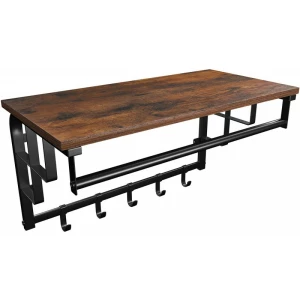 Oppbevaringshylle - Vegghylle med kleshenger 66x30 cm Oppbevaringshylle - Vegghylle med kleshenger 66x30 cm