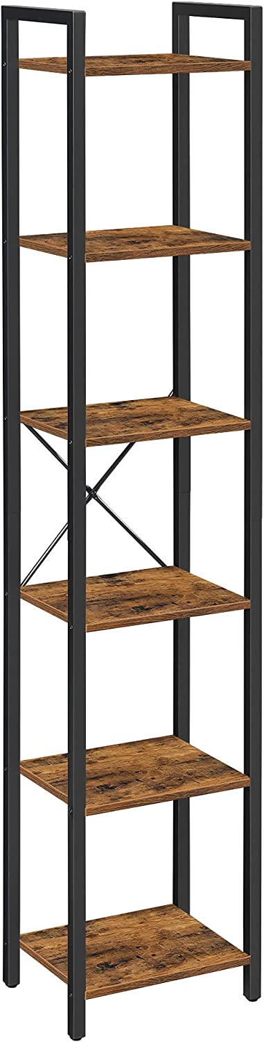 Bokhylle 40x30x187,5 cm oppbevaringshylle industridesign - Vintage brun-svart  