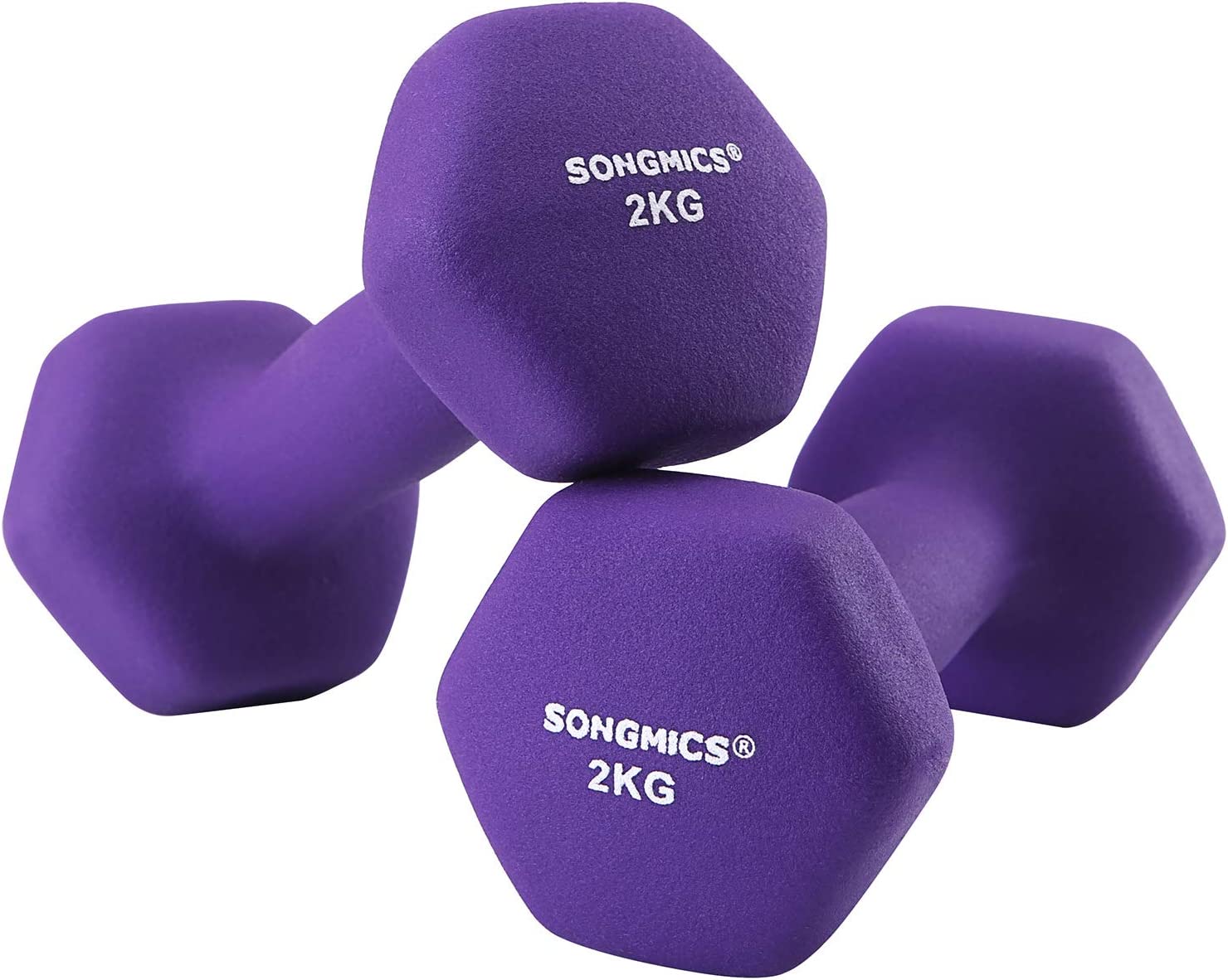 Manualsett 2×2 kg lilla 16×7,5 cm håndmanualer nybegynnertrening