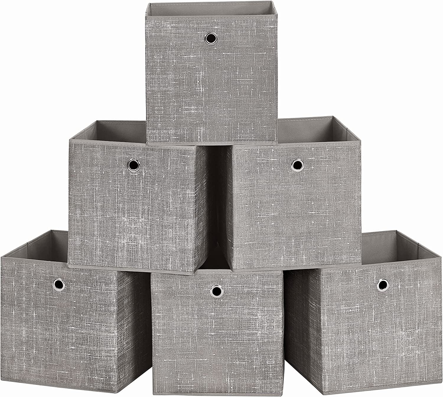 Oppbevaringsbokser 6-pack oppbevaringsterninger 30x30x30 cm - gråbrun