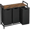 Baderomsoppbevaring for Over Toalettsete / Vaskemaskin, 3 hyller, Vintage brun-svart Baderomsoppbevaring for Over Toalettsete / Vaskemaskin, 3 hyller, Vintage brun-svart