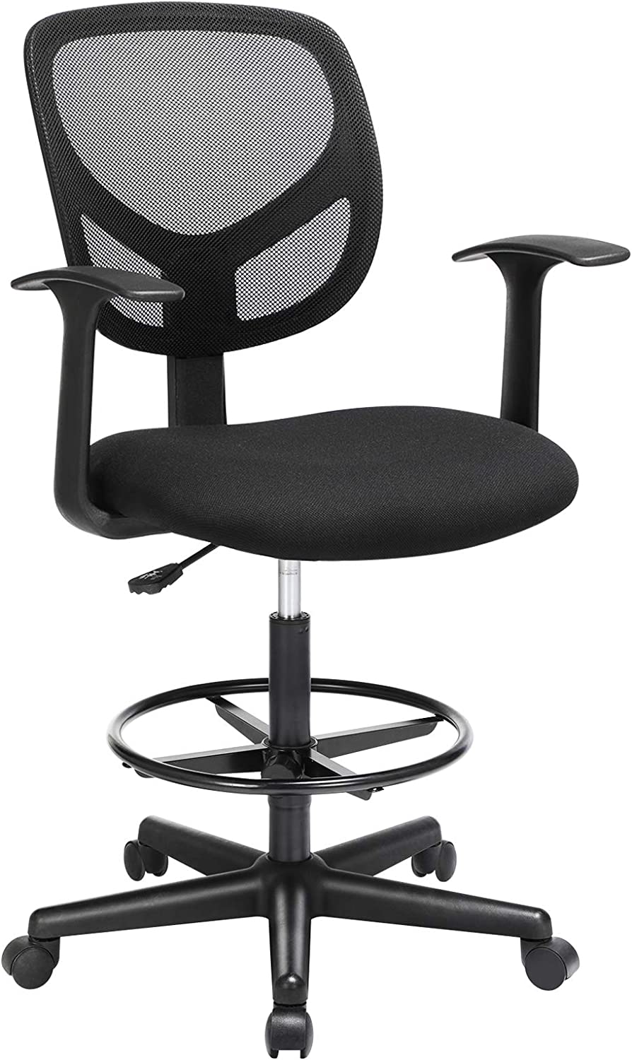 Ergonomisk kontorstol Høy setehøyde 55-75 cm Arbeidsstol