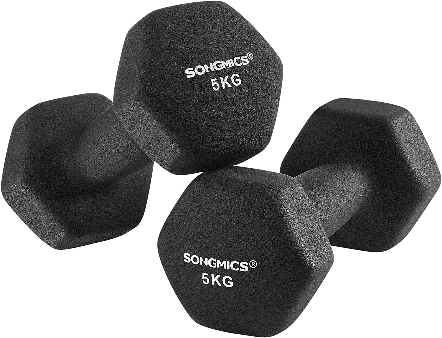 Manualsett 2×5 kg svart håndmanualer 11,5×4,1 cm styrketrening hjemmefitness