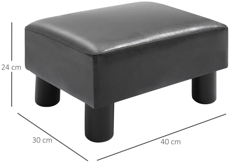 Fotskammel Benstøtte - Svart skinn 40 x 30 x 24 cm AS Fotskammel Benstøtte - Svart skinn 40 x 30 x 24 cm AS