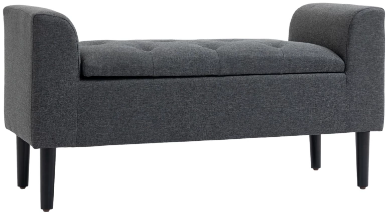 Benk med oppbevaringsplass 116 x 44 x 58 cm Mørkegrå