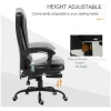 Ergonomisk kontorstol med 7 massasjepunkter, fotstøtte skinn svart