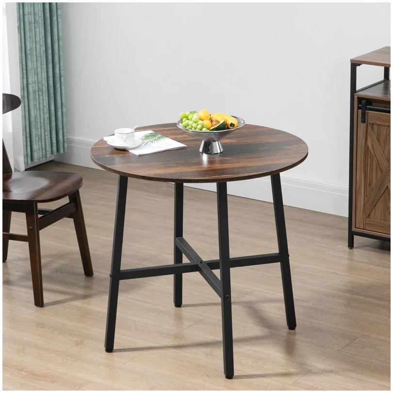 Spisebord Rundt Industridesign Brun Ø80 x 76H cm Spisebord Rundt Industridesign Brun Ø80 x 76H cm
