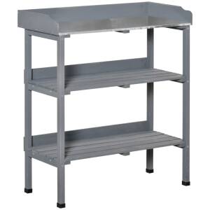 Plantebord i metall 76 x 37 x 89 cm – Grå AS Plantebord i metall 76 x 37 x 89 cm – Grå AS