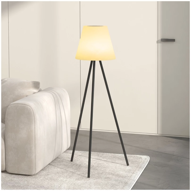 Trådløs Gulvlampe Stativ med Timer, Solcelle for Innendørs-Utendørs Hvit/Sort Trådløs Gulvlampe Stativ med Timer, Solcelle for Innendørs-Utendørs Hvit/Sort