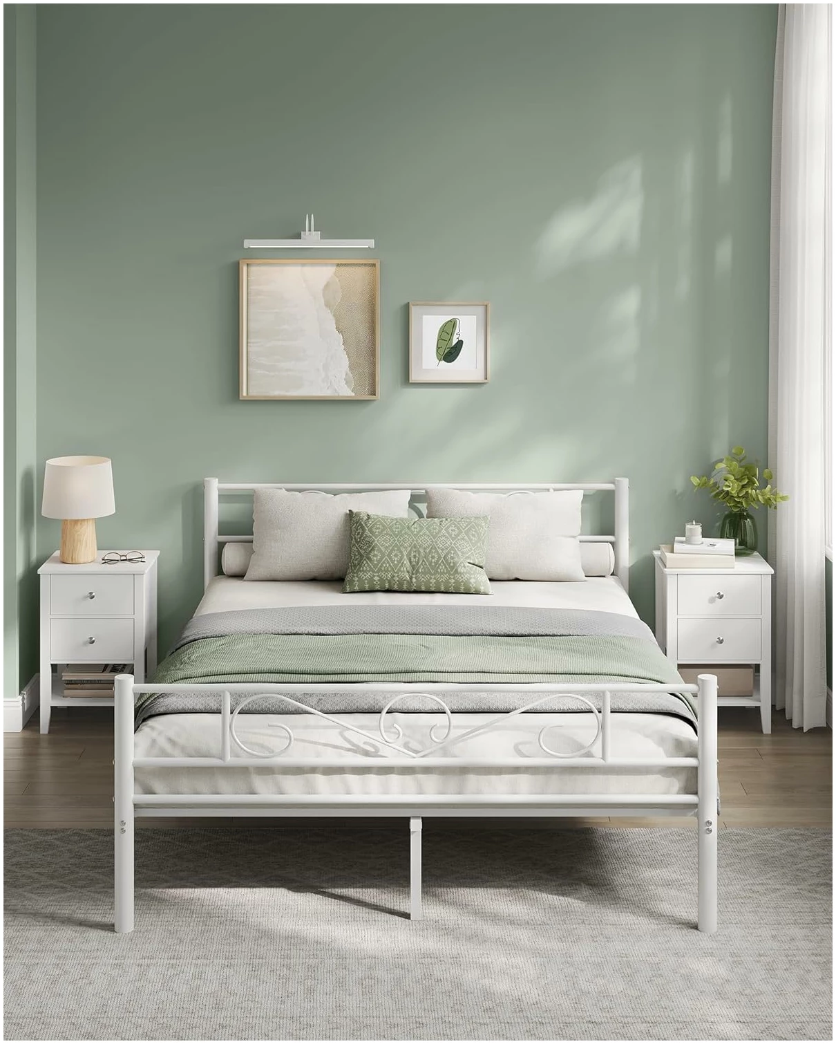 Nattbord 2-pakning - sidebord med 2 skuffer, åpen hylle Nattbord 2-pakning - sidebord med 2 skuffer, åpen hylle