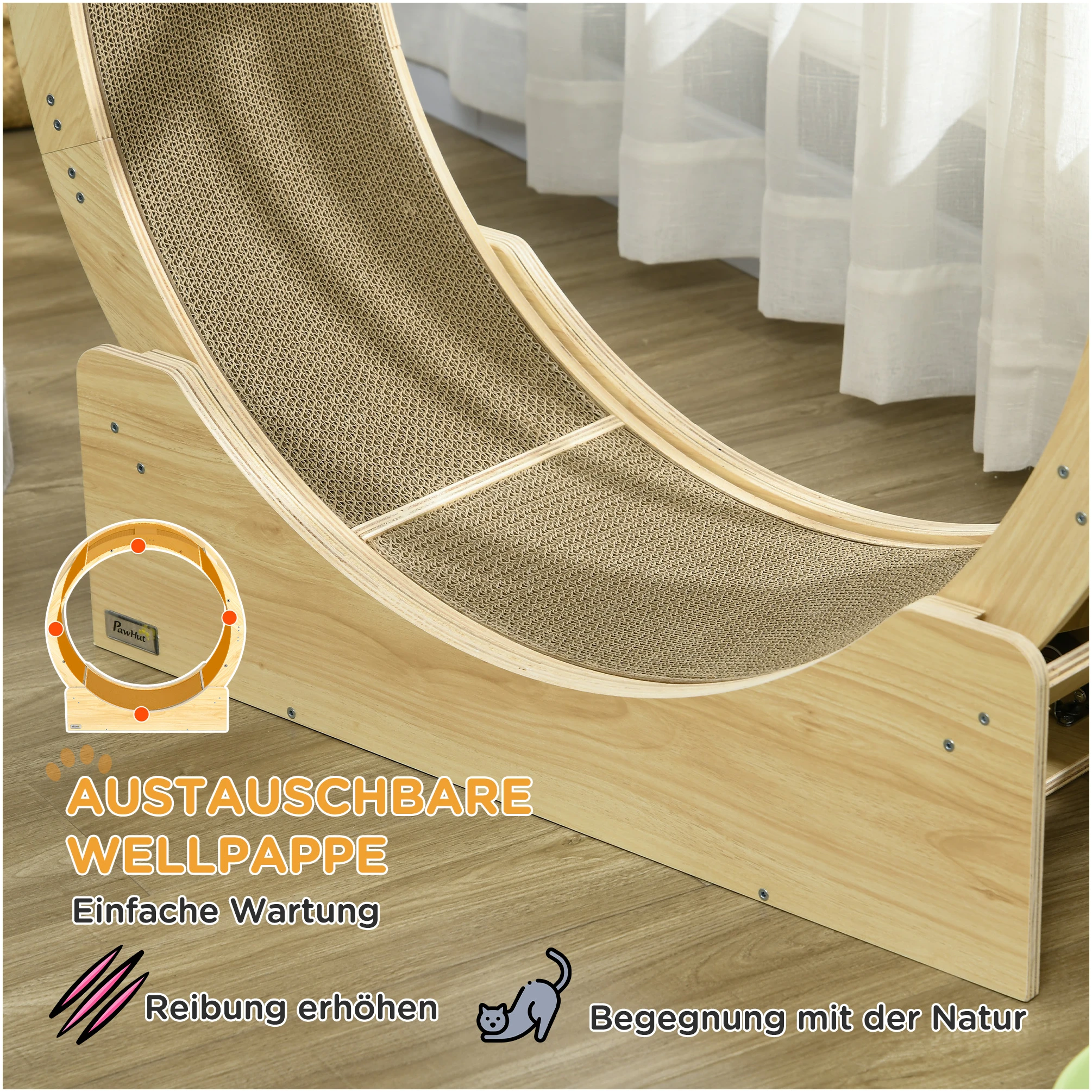 Kattehjul med brems og skrapebrett Ø91 cm, Eik AS Kattehjul med brems og skrapebrett Ø91 cm, Eik AS