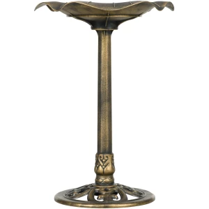 Fuglebad i vintage-design – frostbestandig fuglebad med stabil fot, bronsefarget, Ø50 x 71 cm Fuglebad i vintage-design – frostbestandig fuglebad med stabil fot, bronsefarget, Ø50 x 71 cm