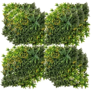 Kunstig plantevegg 12-pakning 50 x 50 cm – UV-bestandig hekkpanel for innsynsskjerming og utendørs dekorasjon Kunstig plantevegg 12-pakning 50 x 50 cm – UV-bestandig hekkpanel for innsynsskjerming og utendørs dekorasjon