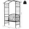 Hagebue Med Benk Svart 154 x 60 x 205 cm Metall