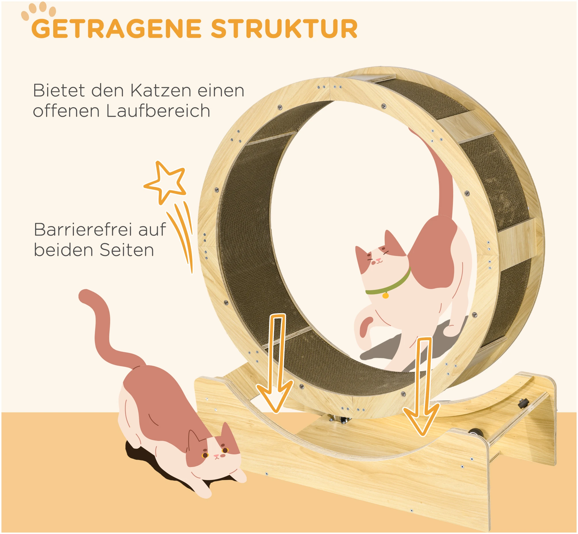 Kattehjul med brems og skrapebrett Ø91 cm, Eik AS Kattehjul med brems og skrapebrett Ø91 cm, Eik AS