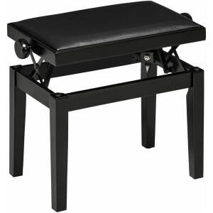 Justerbar Pianobenk I Svart Kunstskinn 63 x 33 x 45-56 cm  
