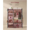 4-i-1 Entrémøbel med kleshenger, skooppbevaring, benk Vintage brun 140 x 120 x 190 cm