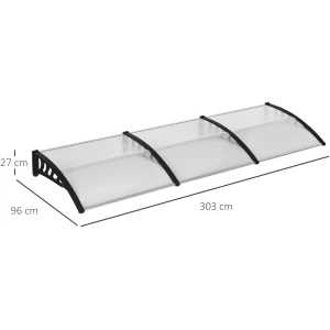 Stort overbygg, transparent, 303 x 96 x 27 cm, svart AS Stort overbygg, transparent, 303 x 96 x 27 cm, svart AS