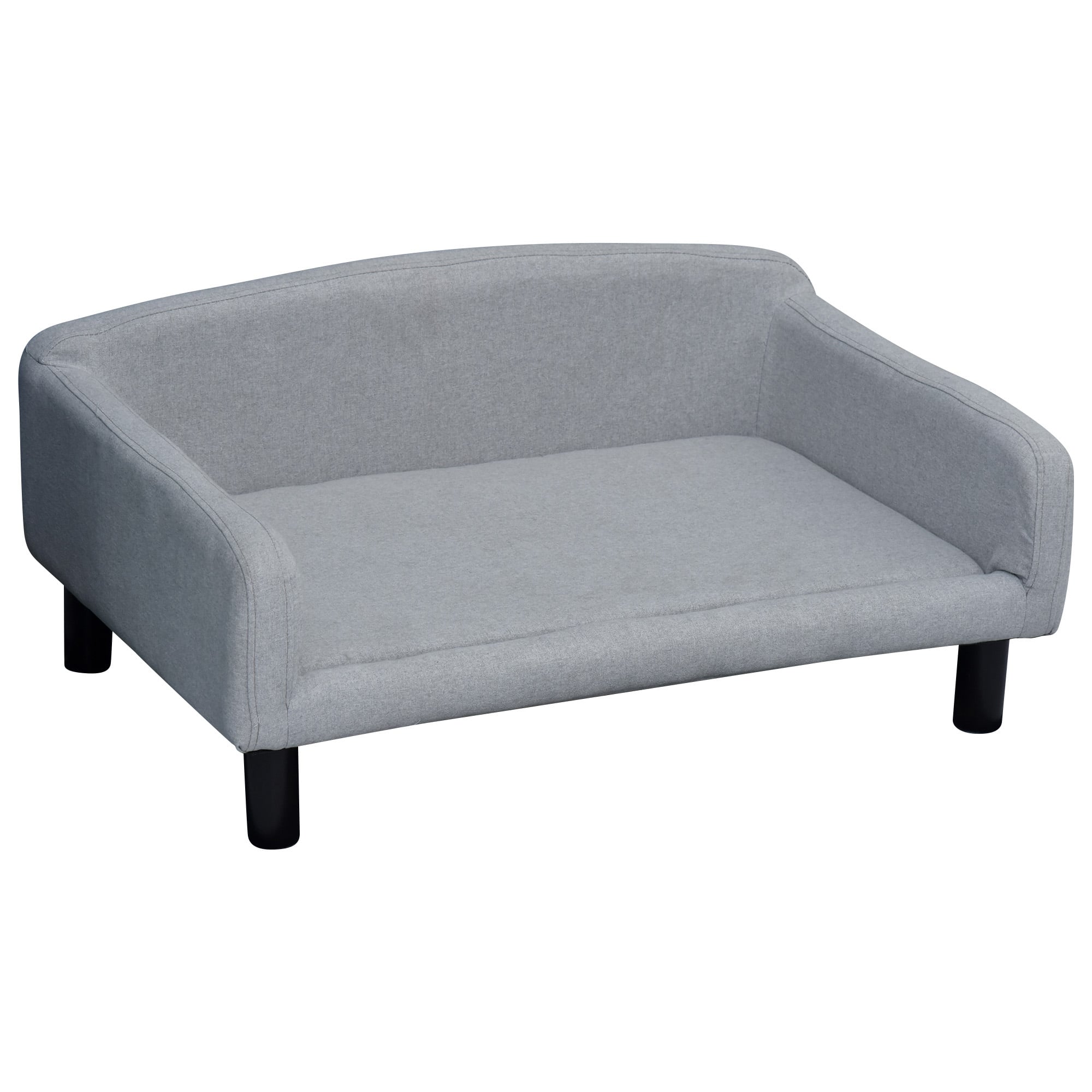 Hundesofa Lysegrå 82 x 54 x 36 cm Fløyel Treben