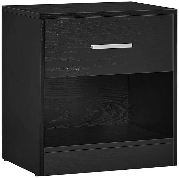 Nattbord, sidebord med skuff – klassisk svart, 28 x 39 x 41 cm Nattbord, sidebord med skuff – klassisk svart, 28 x 39 x 41 cm