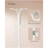 Stumtjenere med paraplystativ 12 kroker Hvit 175 cm (H)