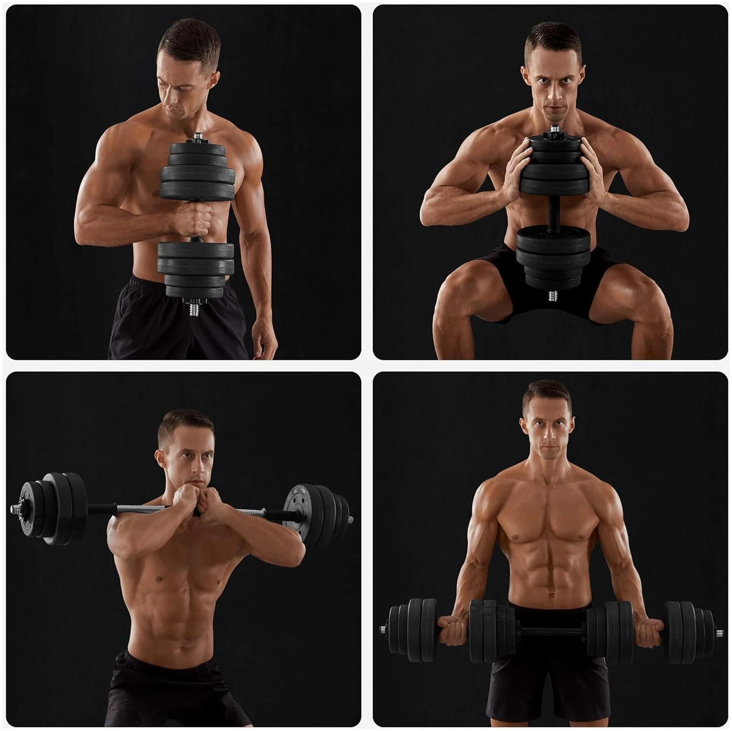 Hantlersett 16 skiver med vektstang - 8 x 2,5 kg, 4 x 1,25 kg, 4 x 1 kg Hantlersett 16 skiver med vektstang - 8 x 2,5 kg, 4 x 1,25 kg, 4 x 1 kg