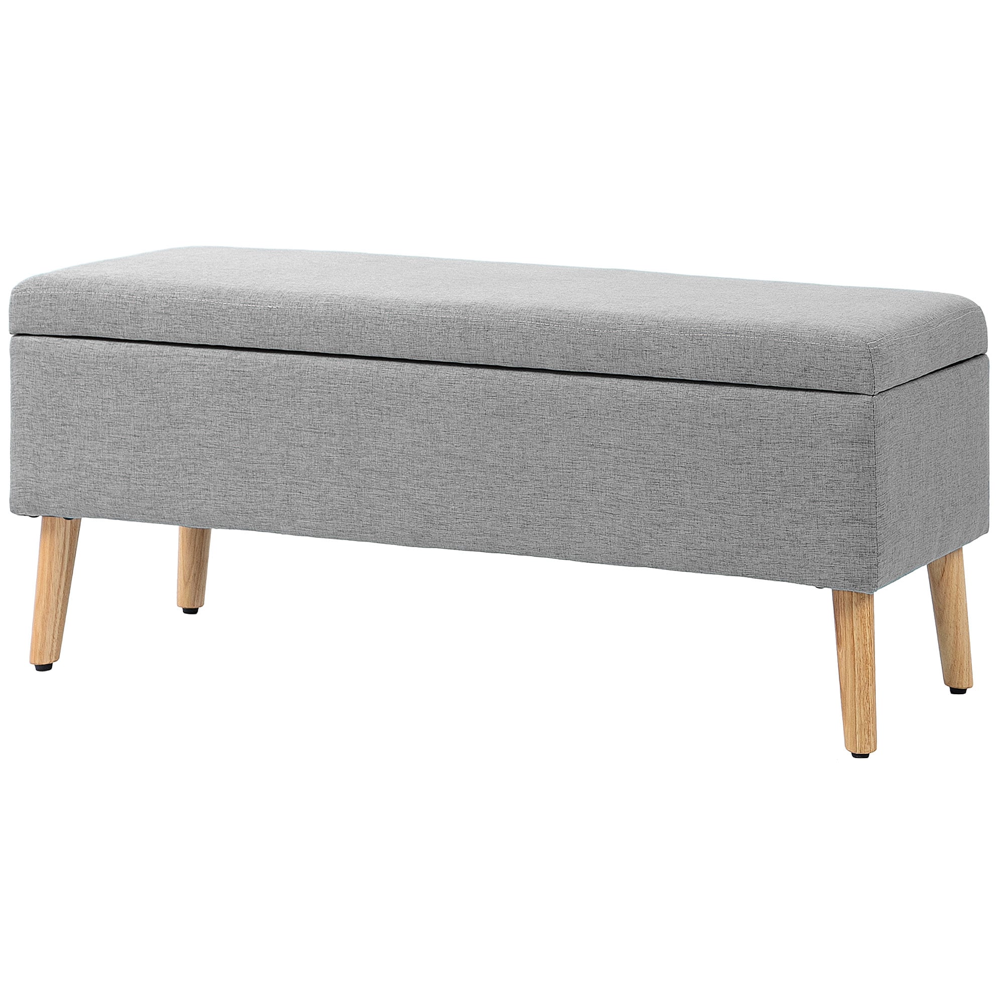 Sengebenk - Hallbenk med oppbevaring Grå linlook, treben 110 x 39 x 45 cm