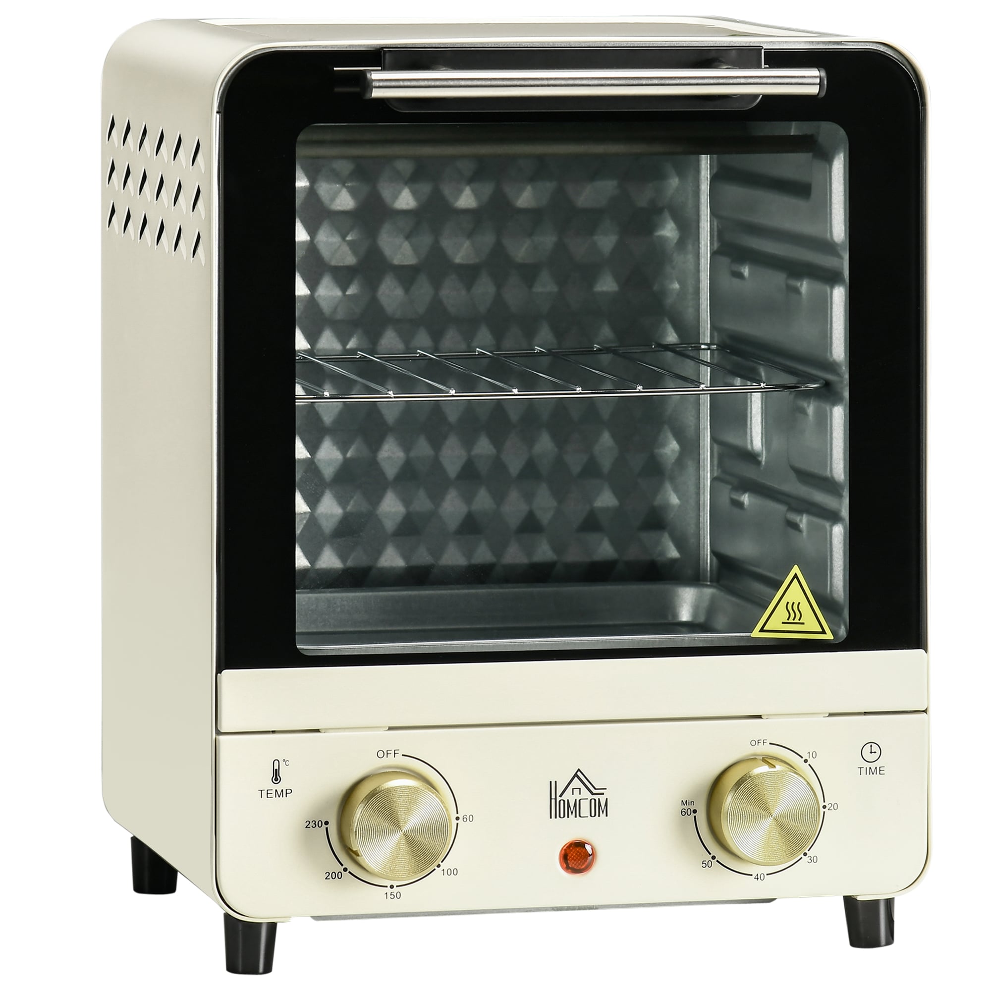 Miniovn / Pizzaovn 15 L 1000 W kremhvit – kompakt bordovn med timer og varmluft
