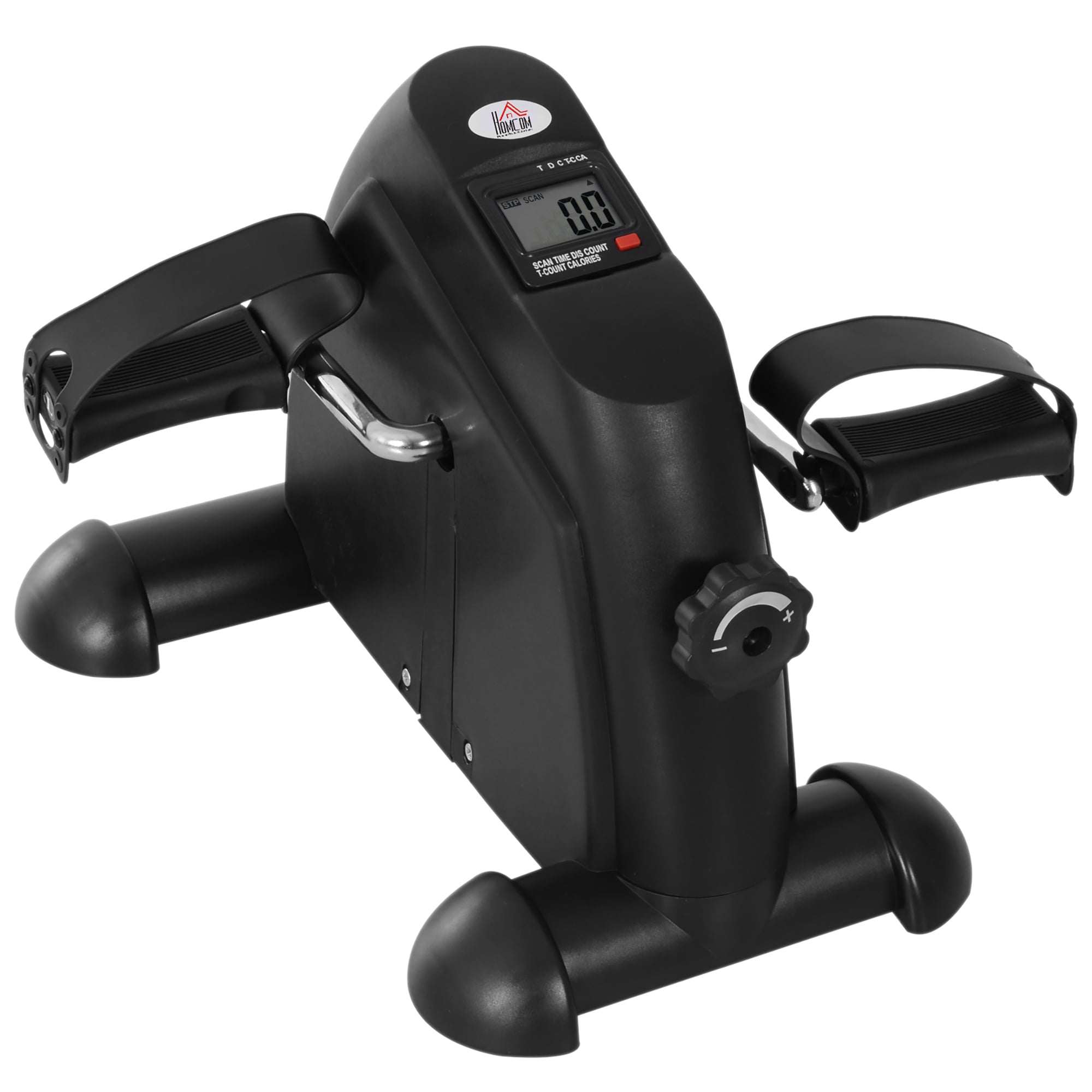 Mini treningssykkel med justerbar motstand kompakt pedaltrener svart