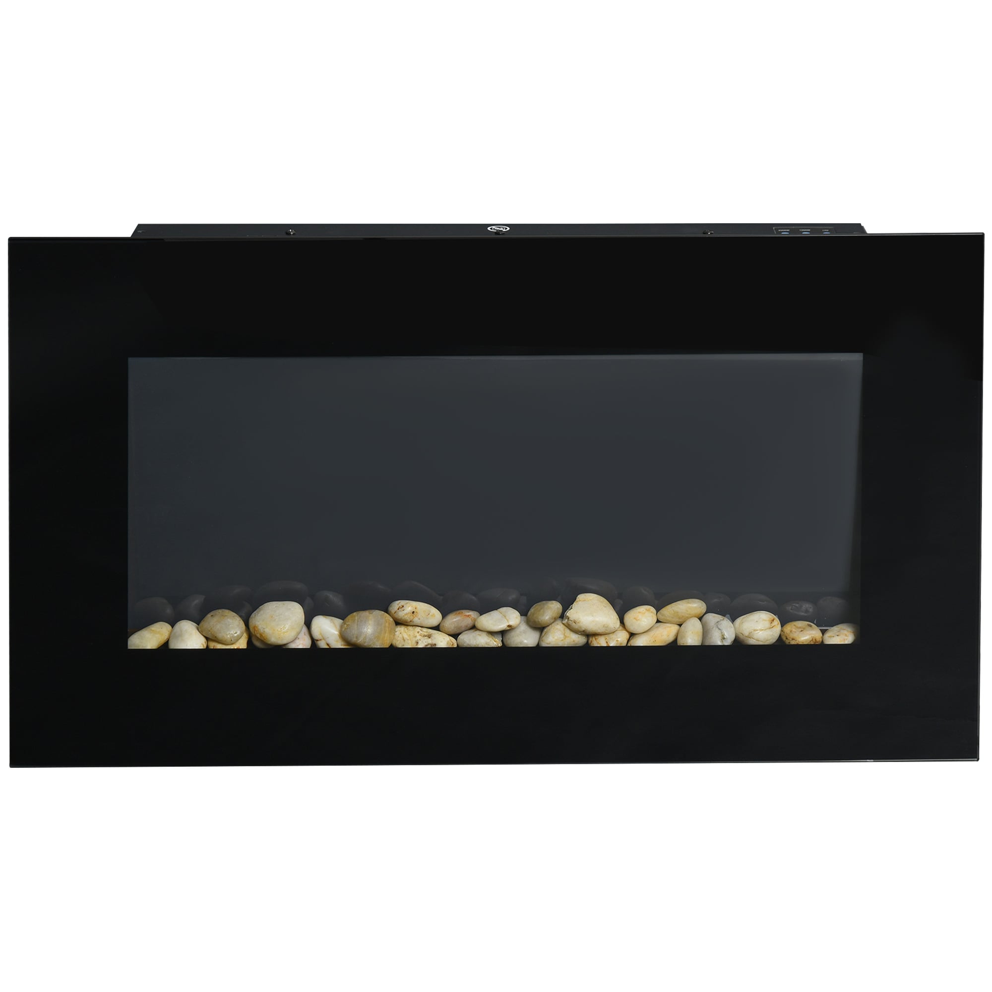 Vegg Elektrisk Kamin med flammeeffekt 1000 /2000 W Sort 72 x 11 x 40 cm