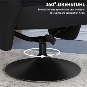 Relax Lenestol med Fotskammel Justerbar rygg Mikrofiberduk Svart