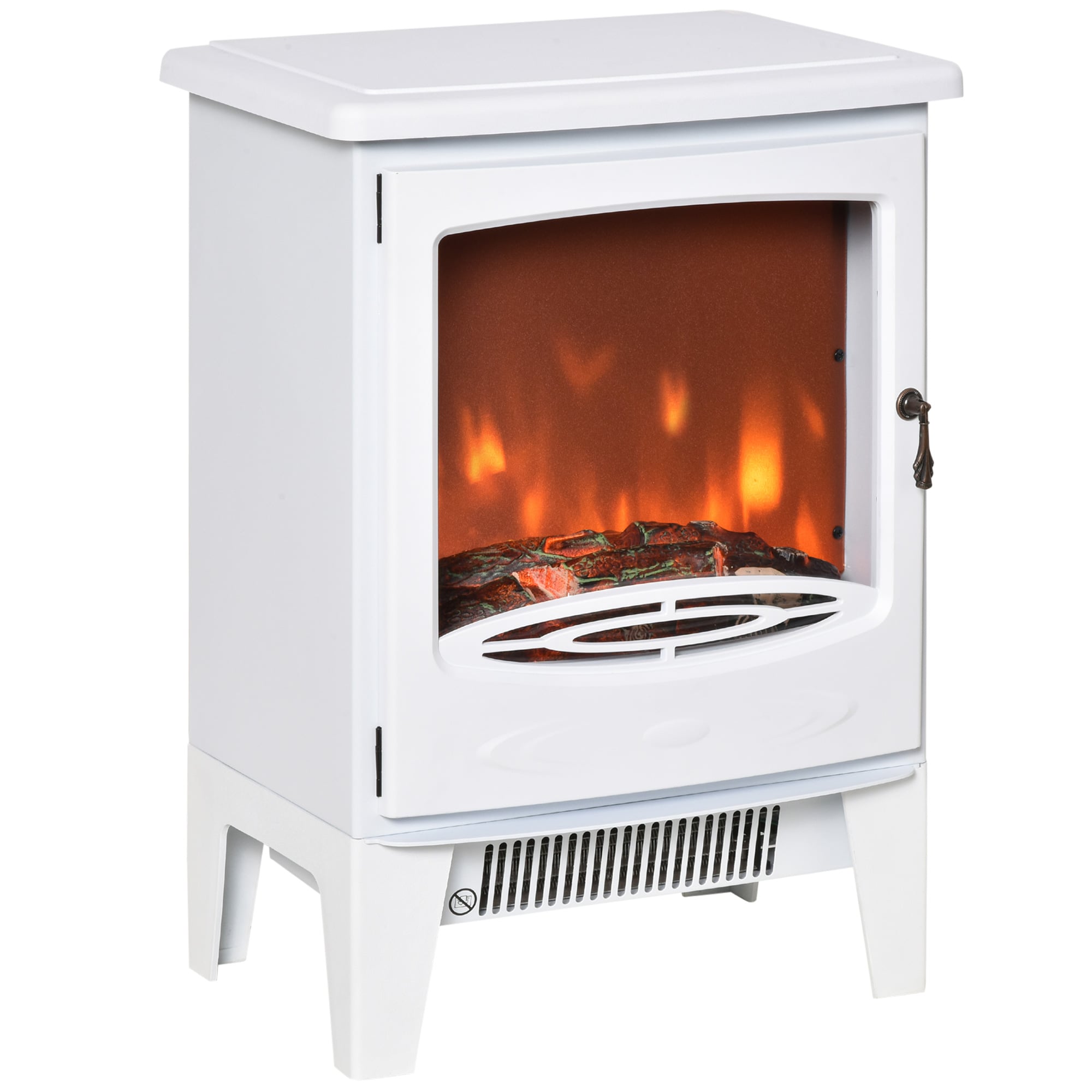 Elektrisk komfyr 900–1800 W – hvit kompakt modell 39×26×54,8 cm