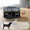 Sammenleggbar hundegård 74×60×45 cm med nettingvinduer & oppbevaringsveske