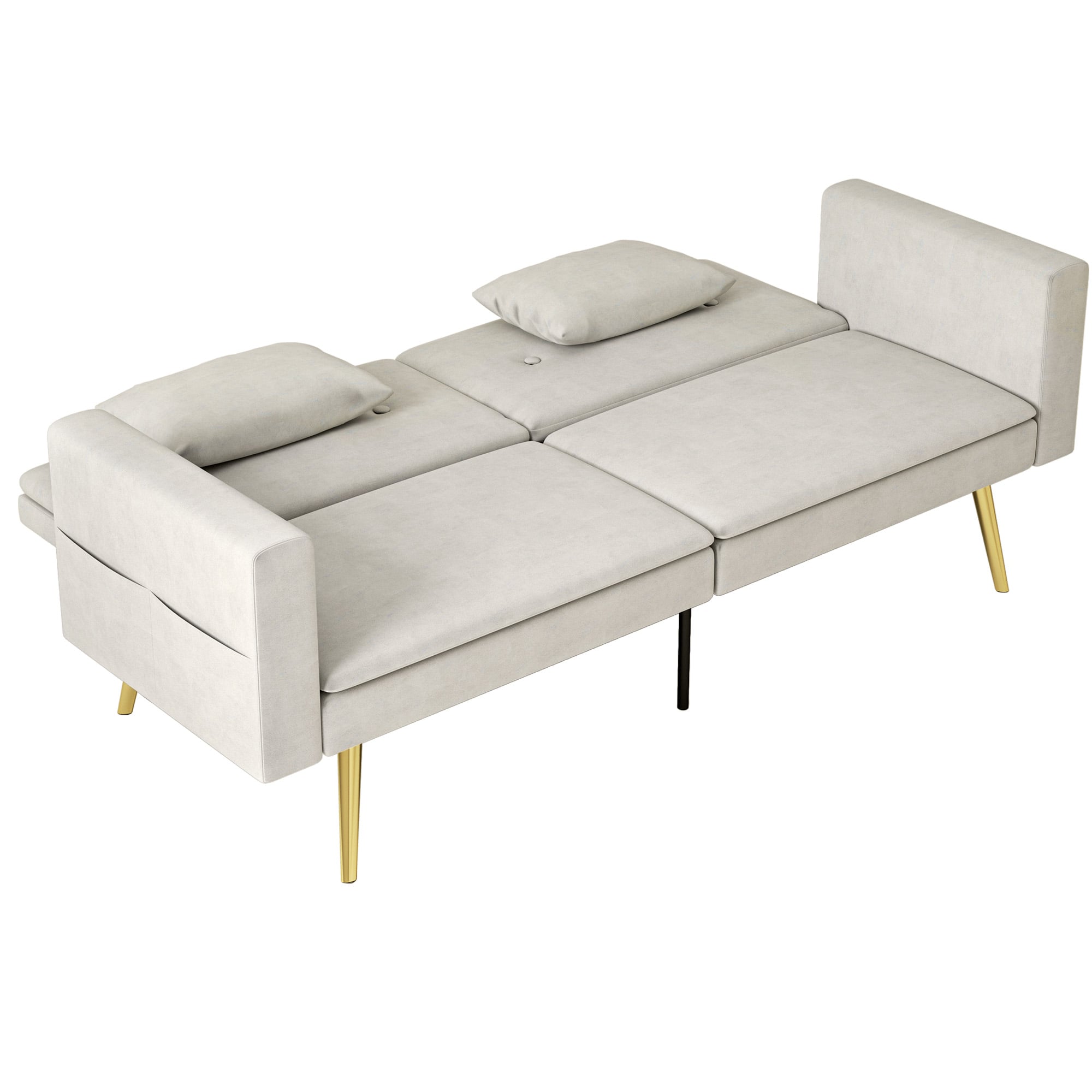 Sovesofa 2-seter med justerbar ryggstøtte – Beige