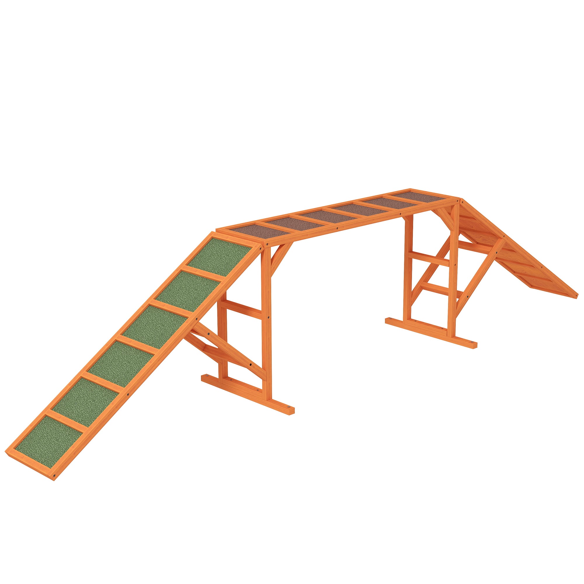 Agility hunderampe 325 × 55 × 69 cm – skrusikker, værbestandig tre-bane for trening